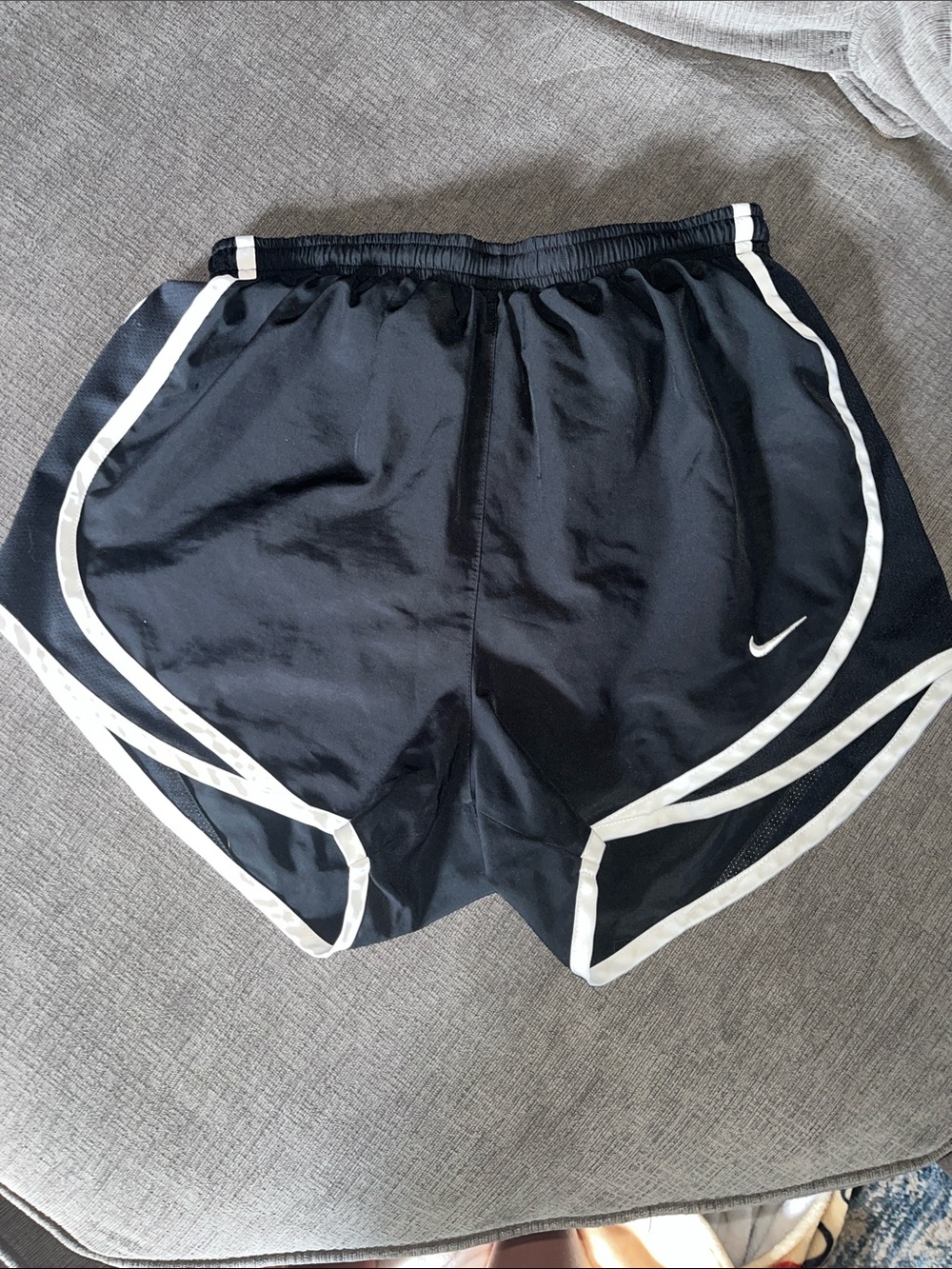 Nike Women's Black Athletic Shorts with White Piping